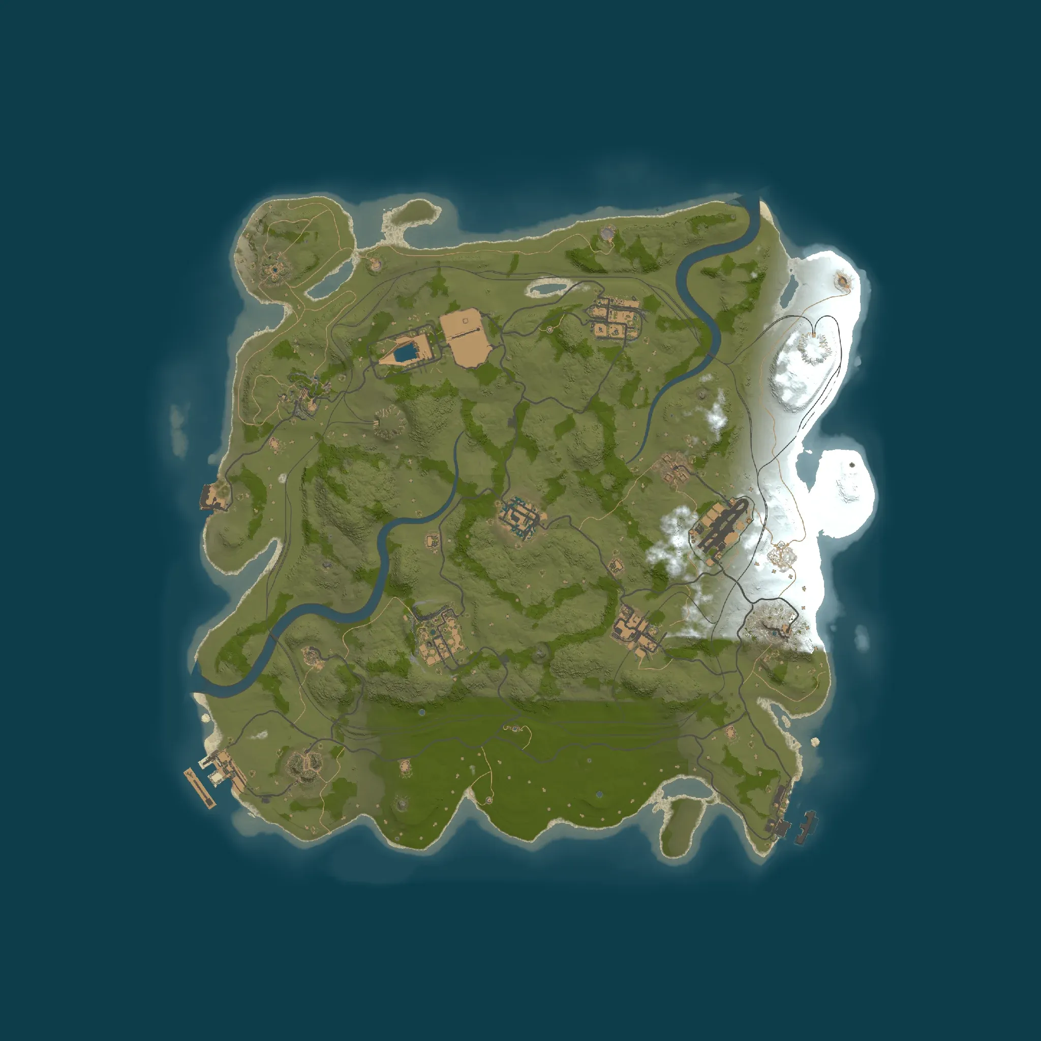 The Tundra example map, seen from above