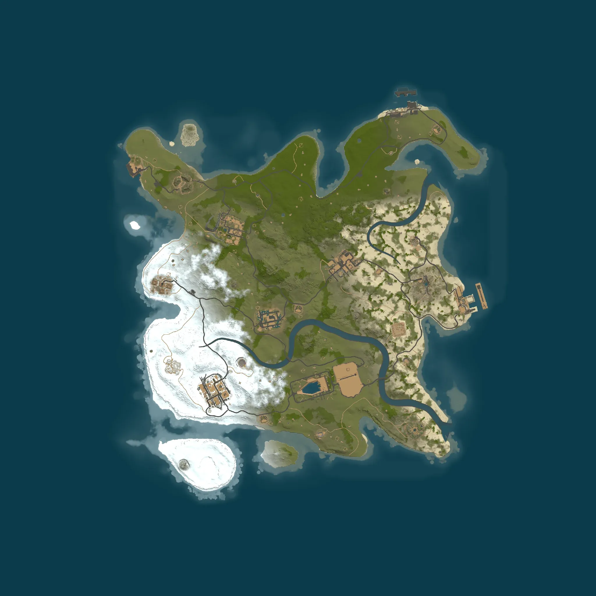 The Archipelago example map, seen from above