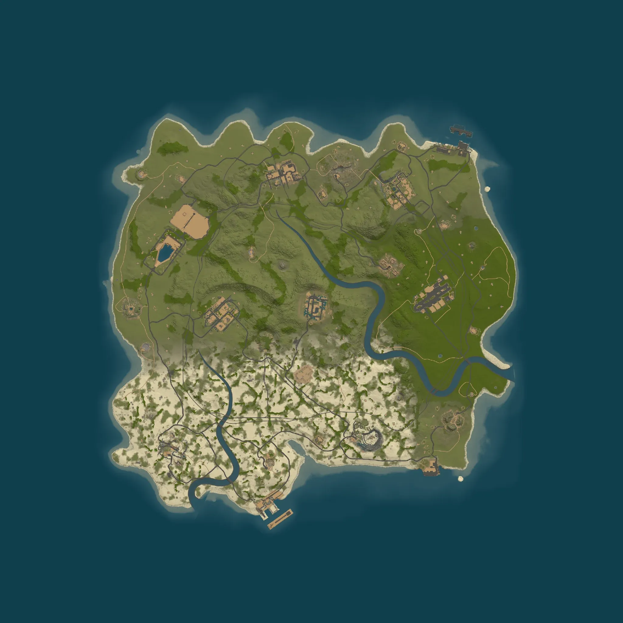 The No snow example map, seen from above