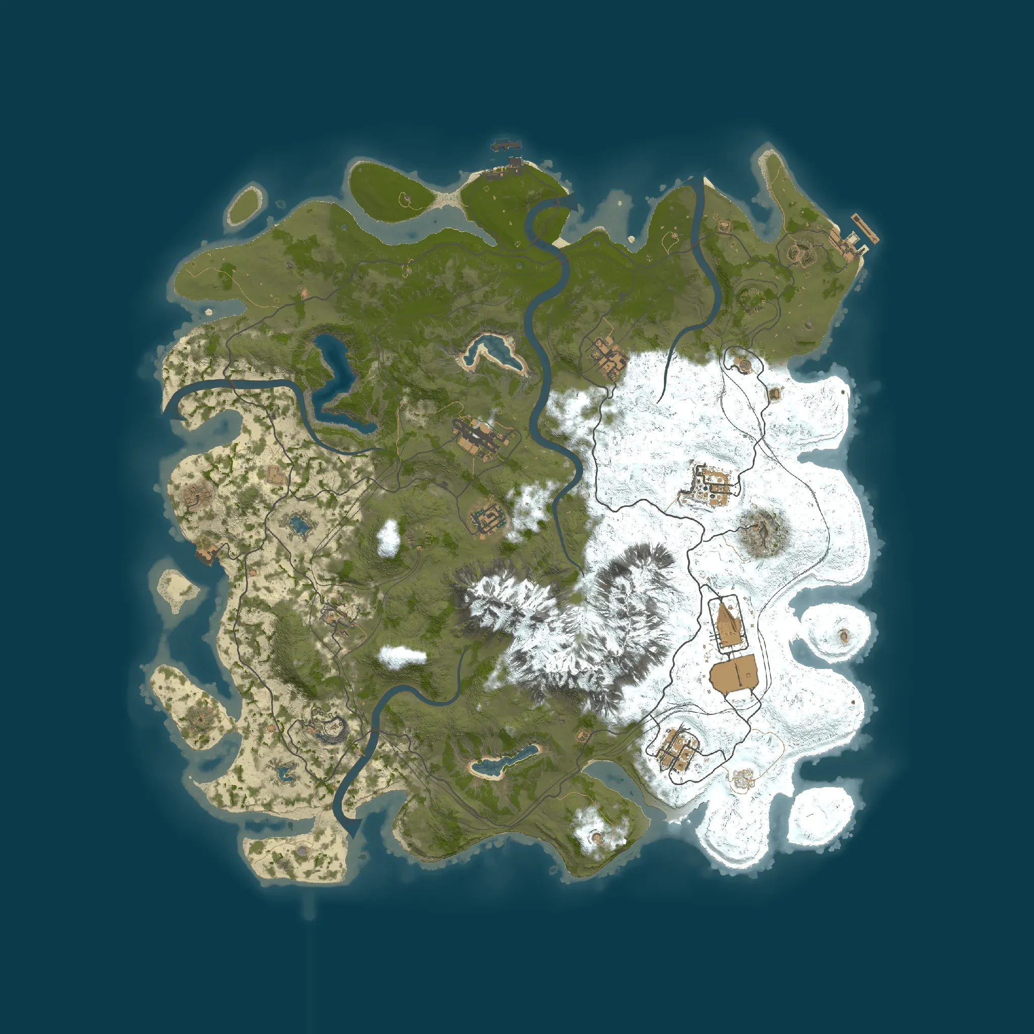 The Highlands at 4500 example map, seen from above