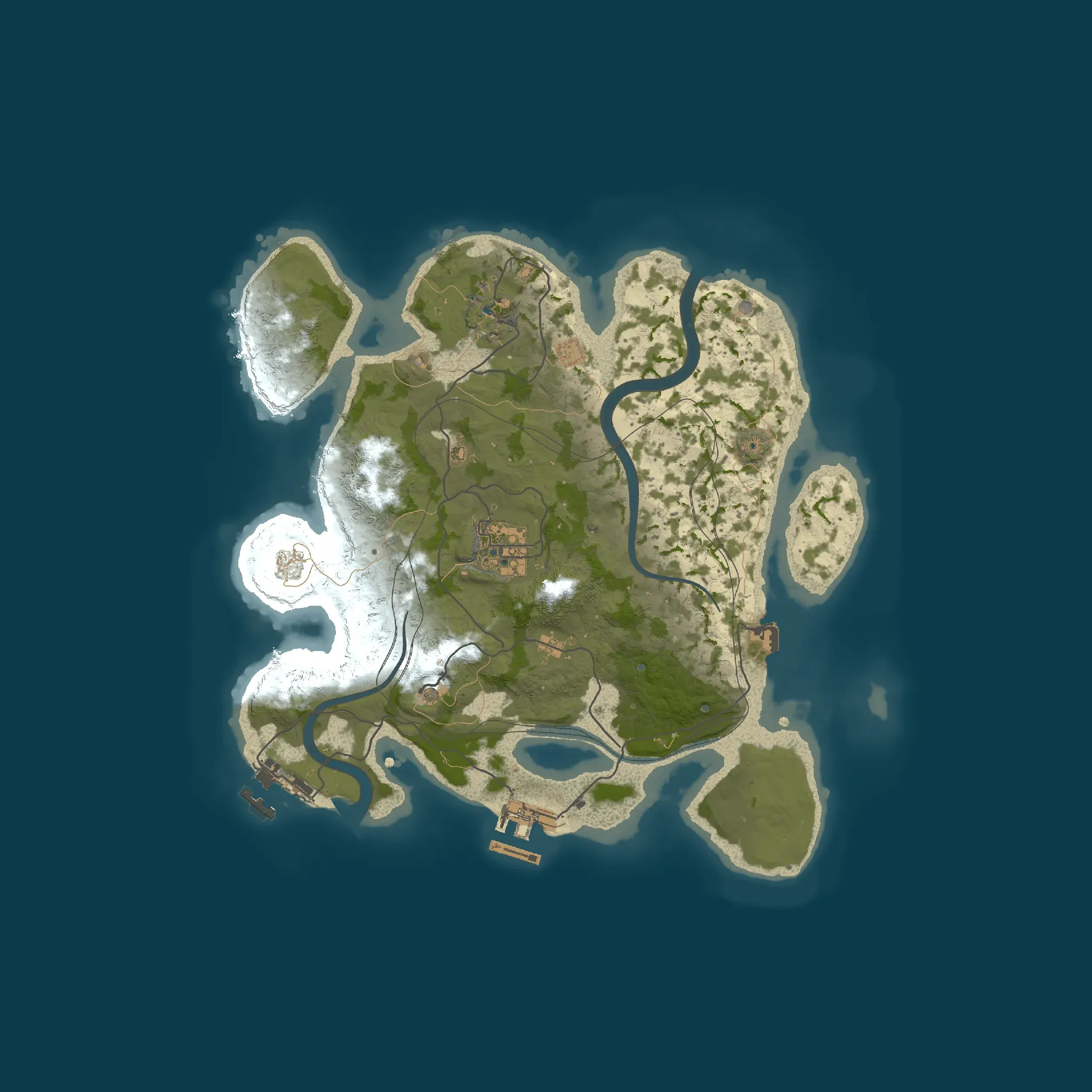 The Skirmish example map, seen from above