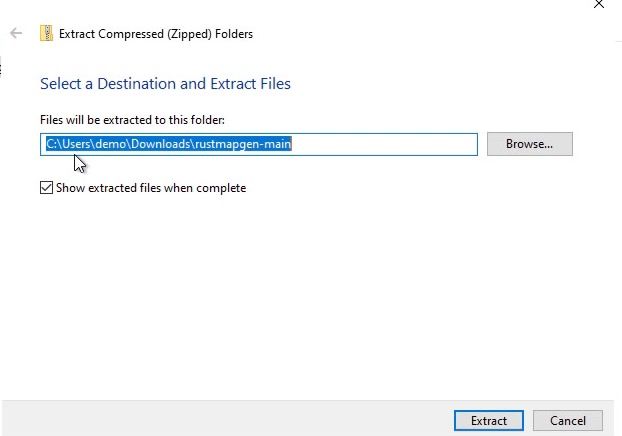 The Extract Compressed Folders window with its Extract button